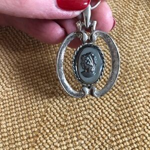 B.J. HMS vintage cameo pendant on sterling chain